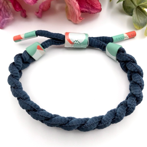 Rastaclat Unisex Braided Blue Slider Bracelet - Picture 4 of 9